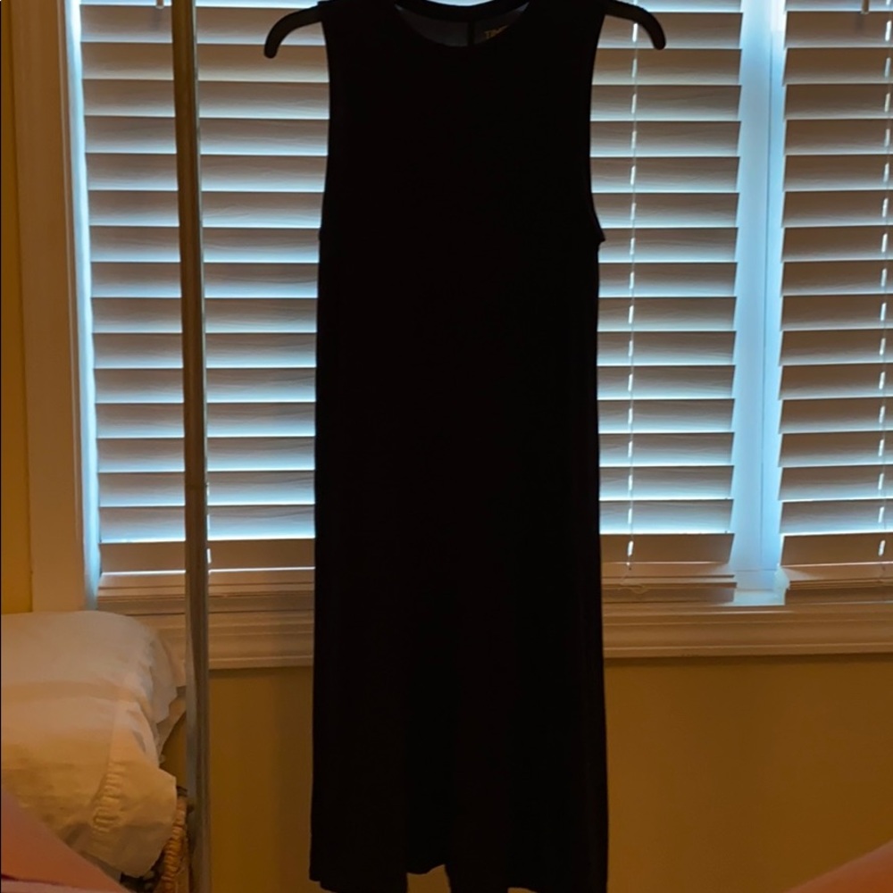 Black high neck time and true dress